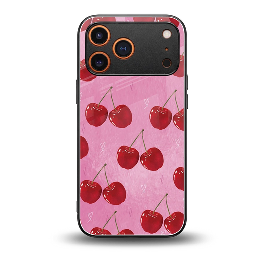 Cherrylicious back phone cover | glass case for iphone 17 pro