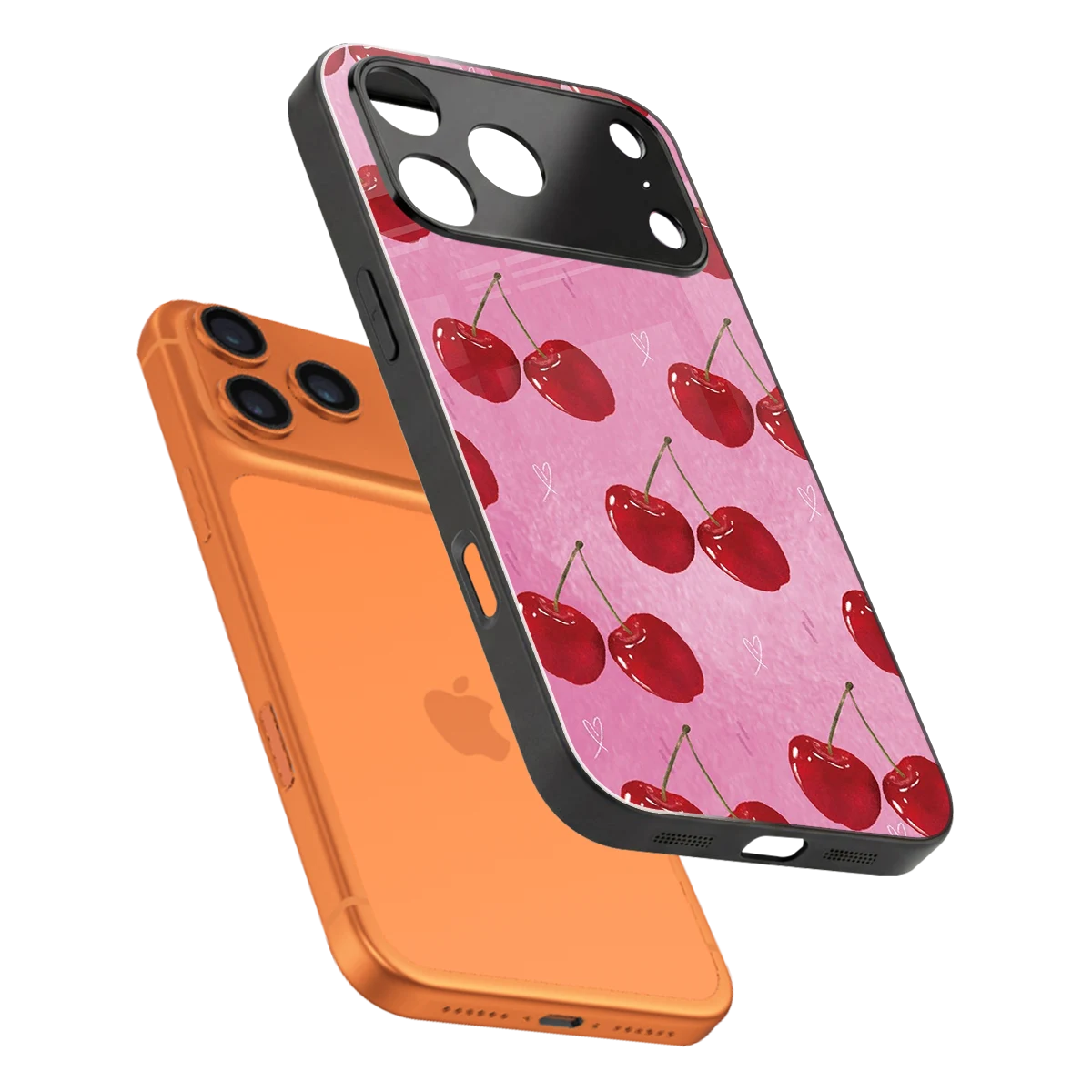 Cherrylicious sleek iphone 17 pro max cover with tempered glass back and TPU edges
