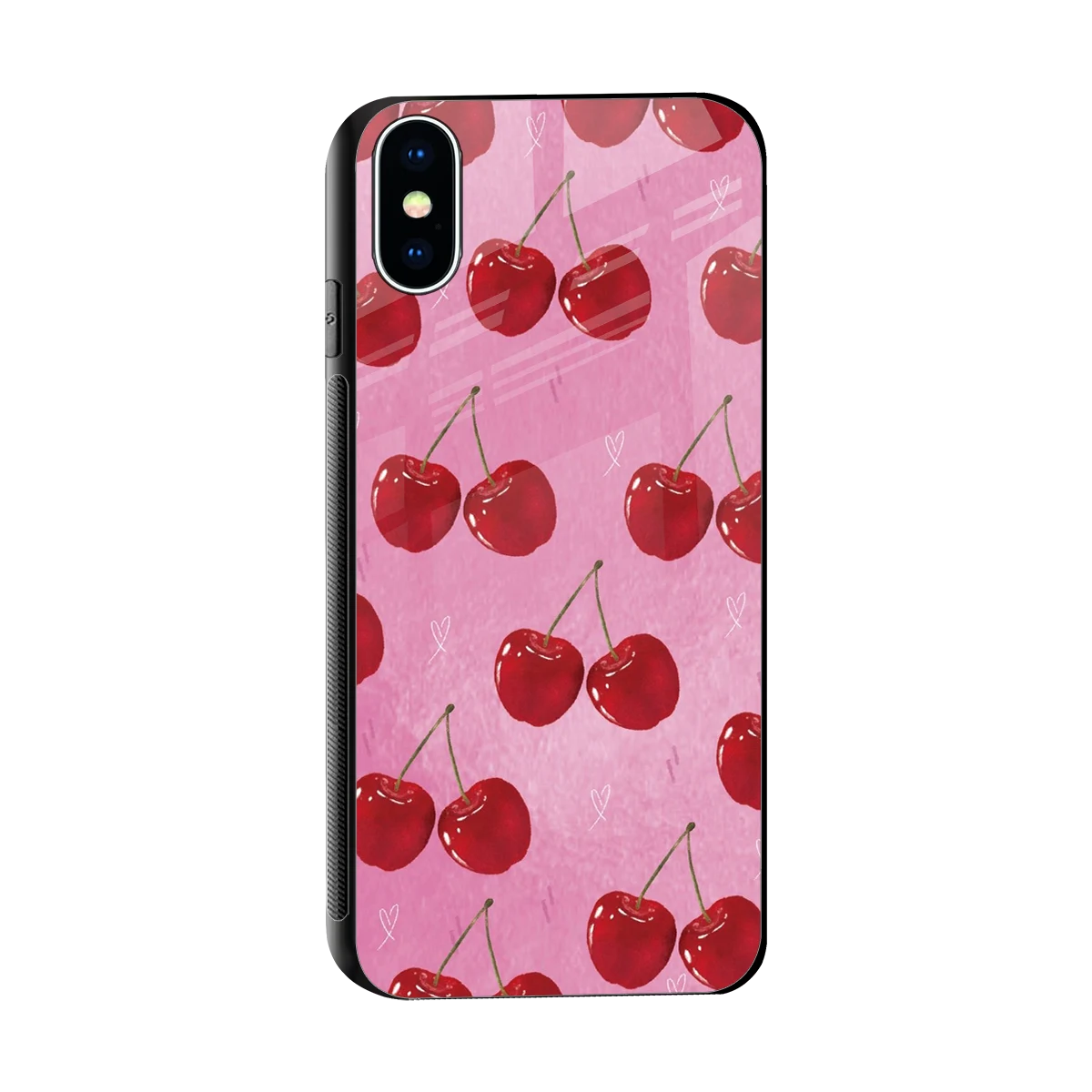 Cherrylicious sleek iphone xs cover with tempered glass back and TPU edges