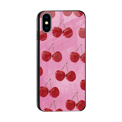 Cherrylicious sleek iphone xs cover with tempered glass back and TPU edges