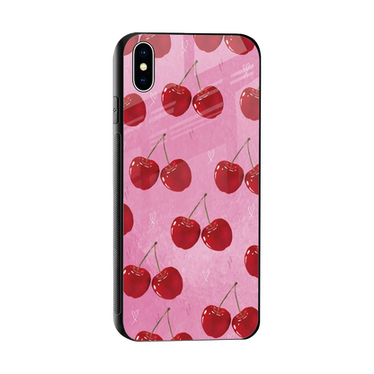 Cherrylicious sleek iphone xs max cover with tempered glass back and TPU edges