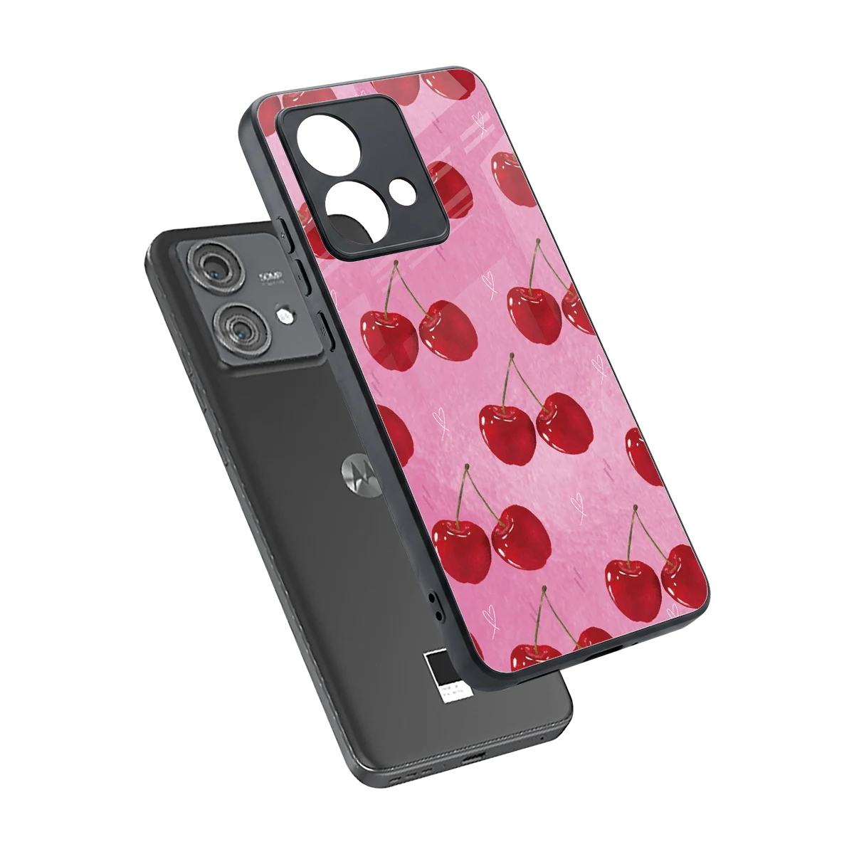 Cherrylicious sleek motorola edge 40 neo 5g cover with tempered glass back and TPU edges