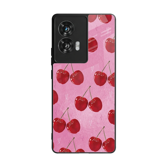 Cherrylicious back phone cover | glass case for motorola edge 50 fusion