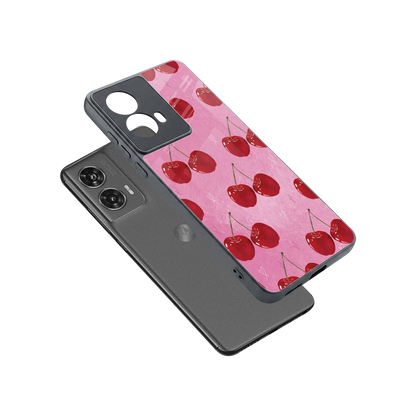 Cherrylicious sleek motorola edge 50 fusion cover with tempered glass back and TPU edges