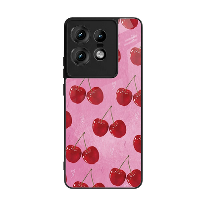 Cherrylicious back phone cover | glass case for motorola edge 50 pro