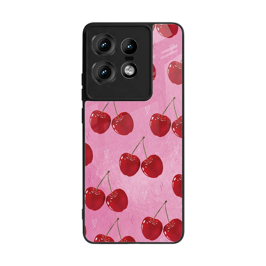 Cherrylicious back phone cover | glass case for motorola edge 50 pro