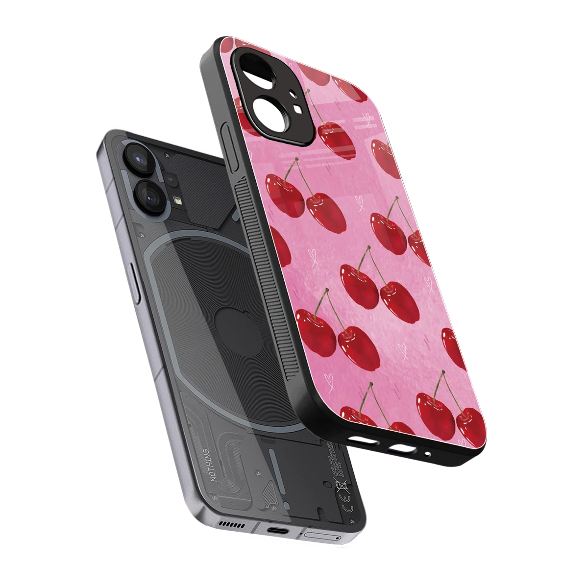 Cherrylicious sleek nothing phone 1 cover with tempered glass back and TPU edges