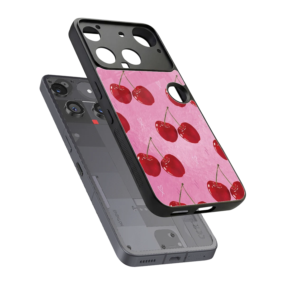 Cherrylicious sleek nothing phone 3 cover with tempered glass back and TPU edges