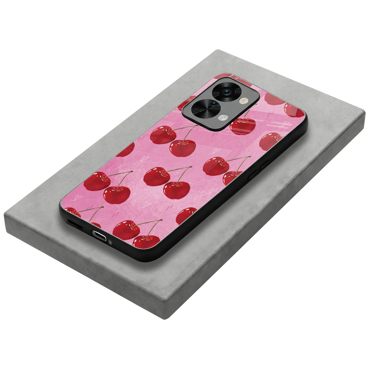 Cherrylicious stylish phone case for oneplus nord 2t | glossy glass and slim fit