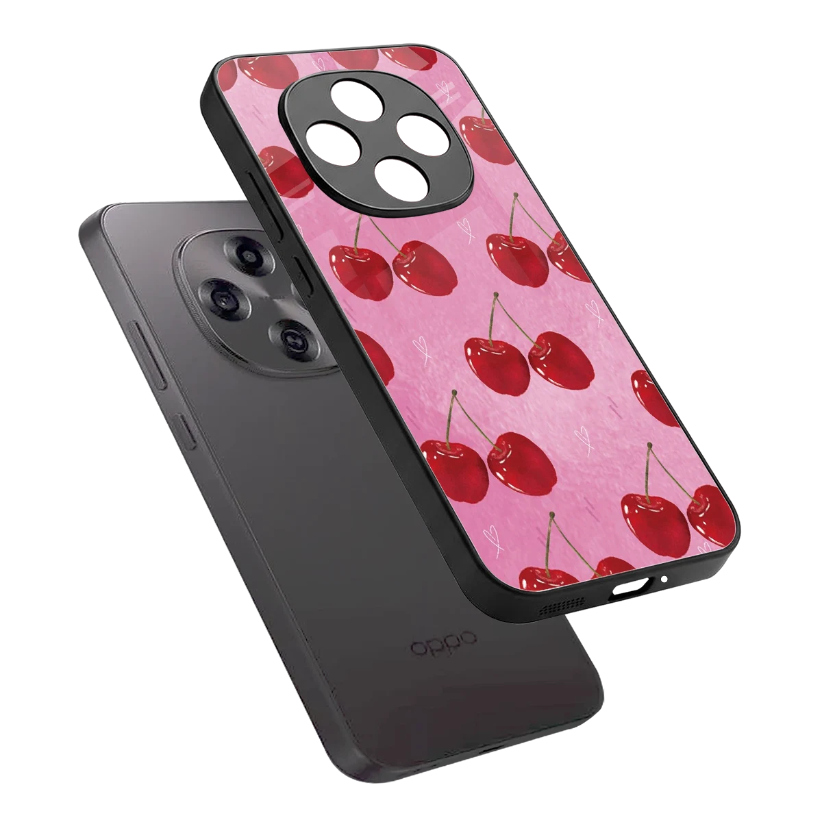 Cherrylicious sleek oppo f31 pro 5g cover with tempered glass back and TPU edges