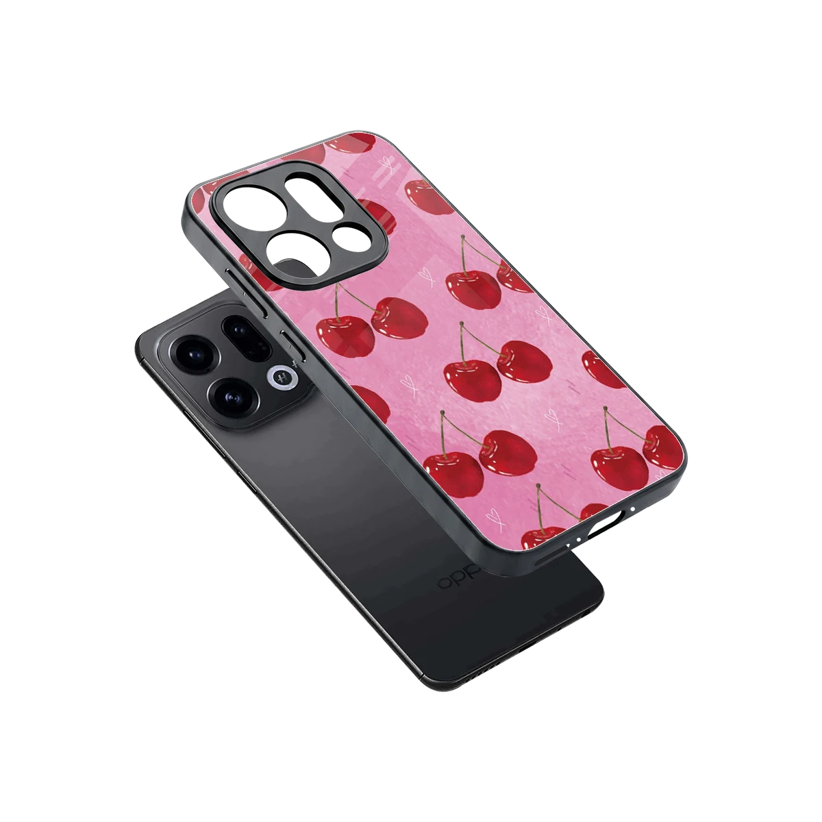Cherrylicious sleek oppo find x9 cover with tempered glass back and TPU edges