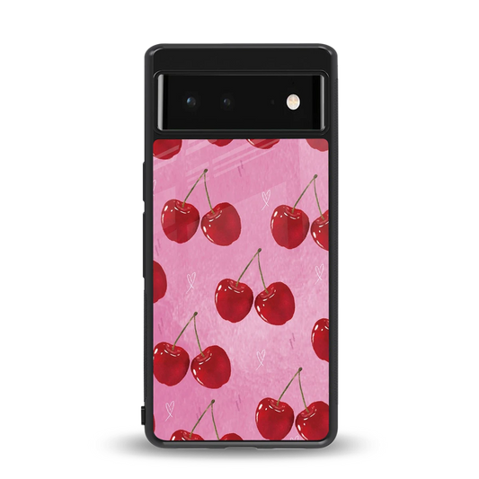 Cherrylicious back phone cover | glass case for google pixel 6a