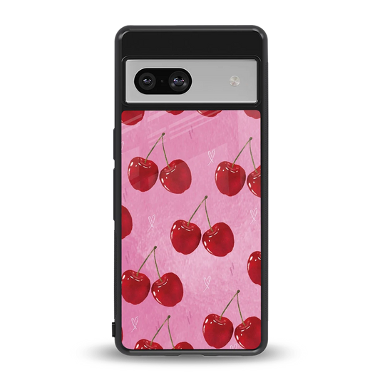 Cherrylicious back phone cover | glass case for google pixel 7a