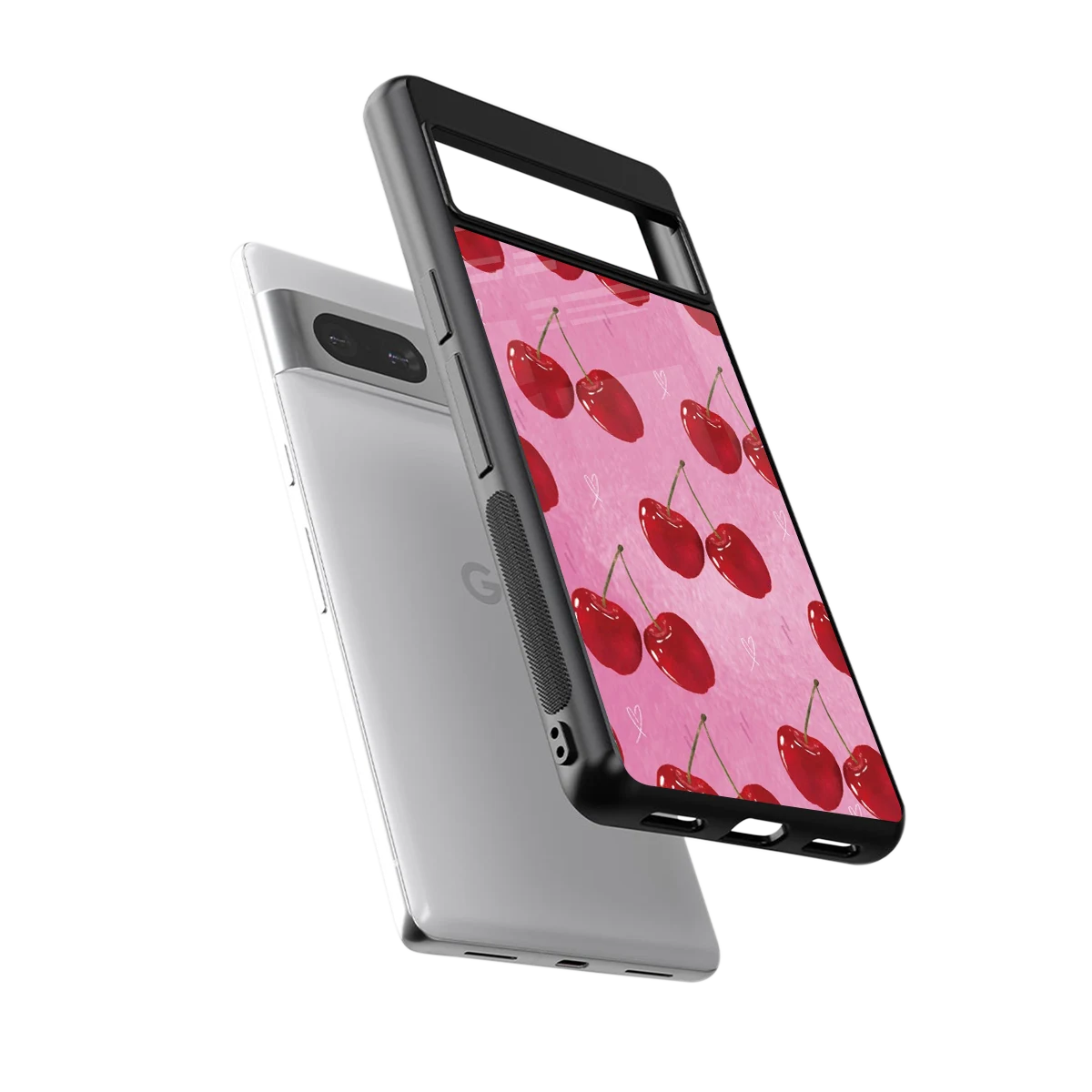 Cherrylicious sleek google pixel 7a cover with tempered glass back and TPU edges