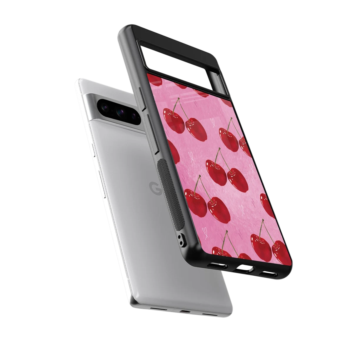 Cherrylicious sleek google pixel 8 pro cover with tempered glass back and TPU edges