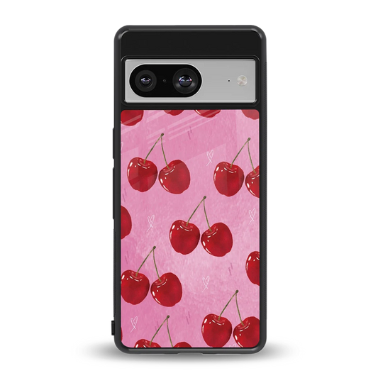 Cherrylicious back phone cover | glass case for google pixel 8