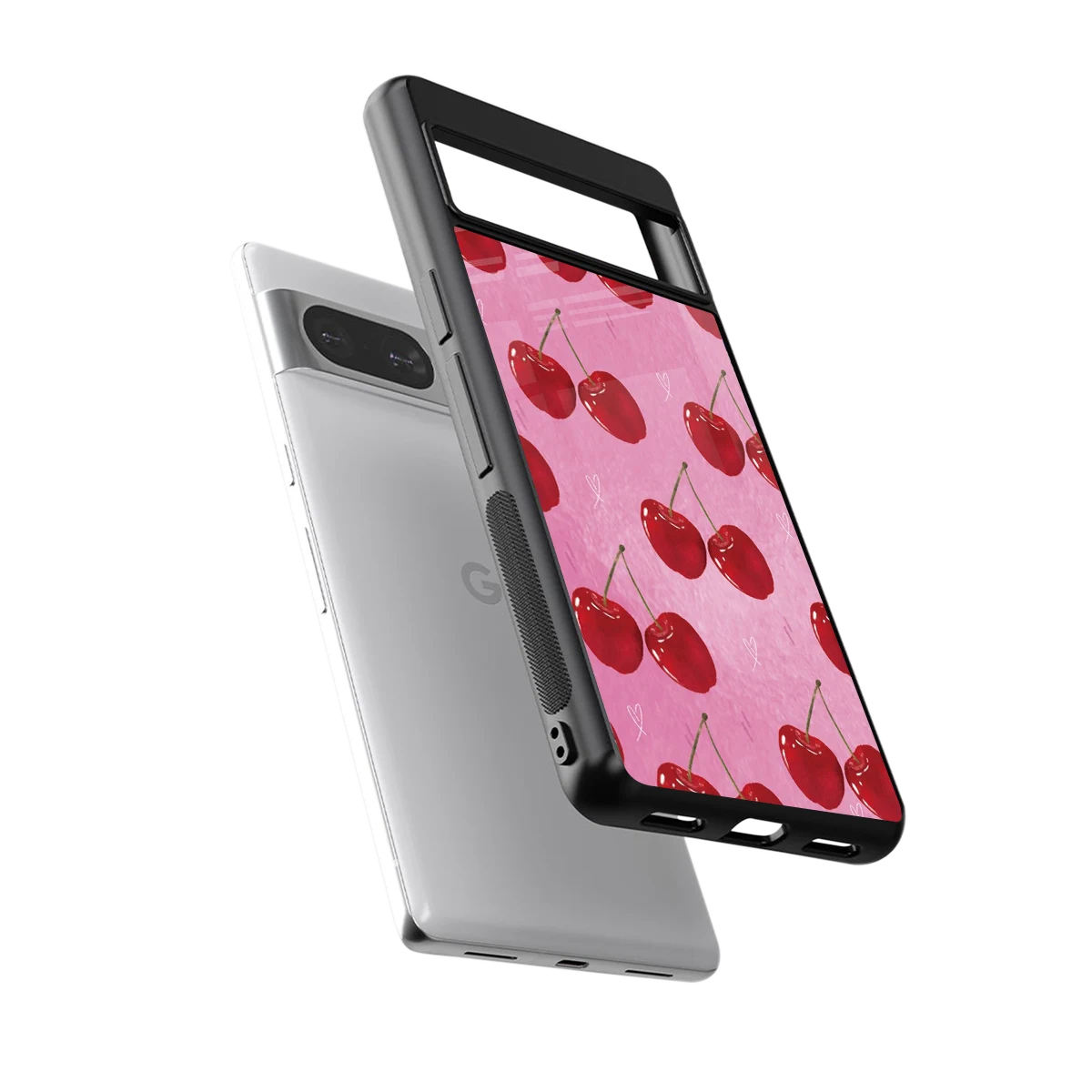 Cherrylicious sleek google pixel 8 cover with tempered glass back and TPU edges