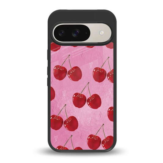 Cherrylicious back phone cover | glass case for google pixel 9