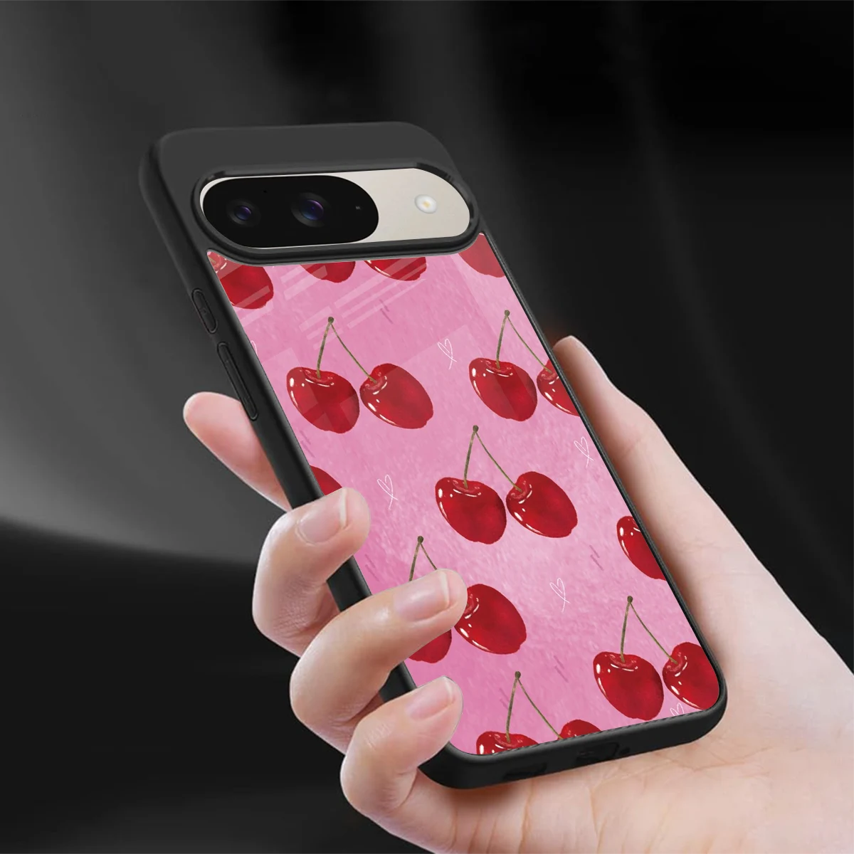 Cherrylicious sleek google pixel 9 cover with tempered glass back and TPU edges