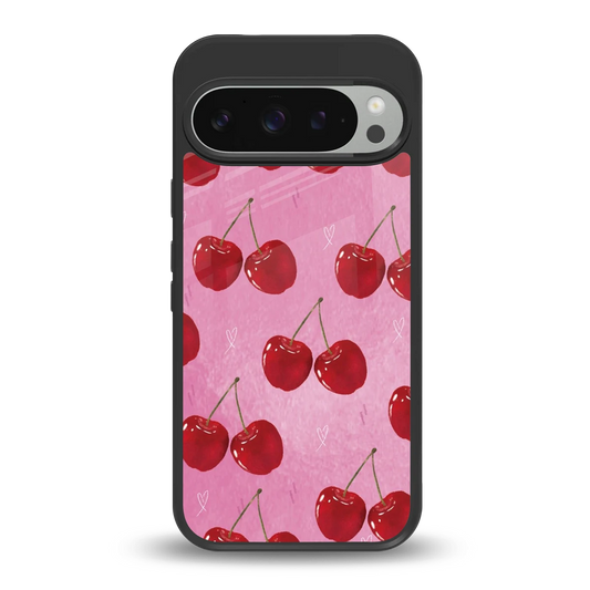 Cherrylicious back phone cover | glass case for google pixel 9 pro xl