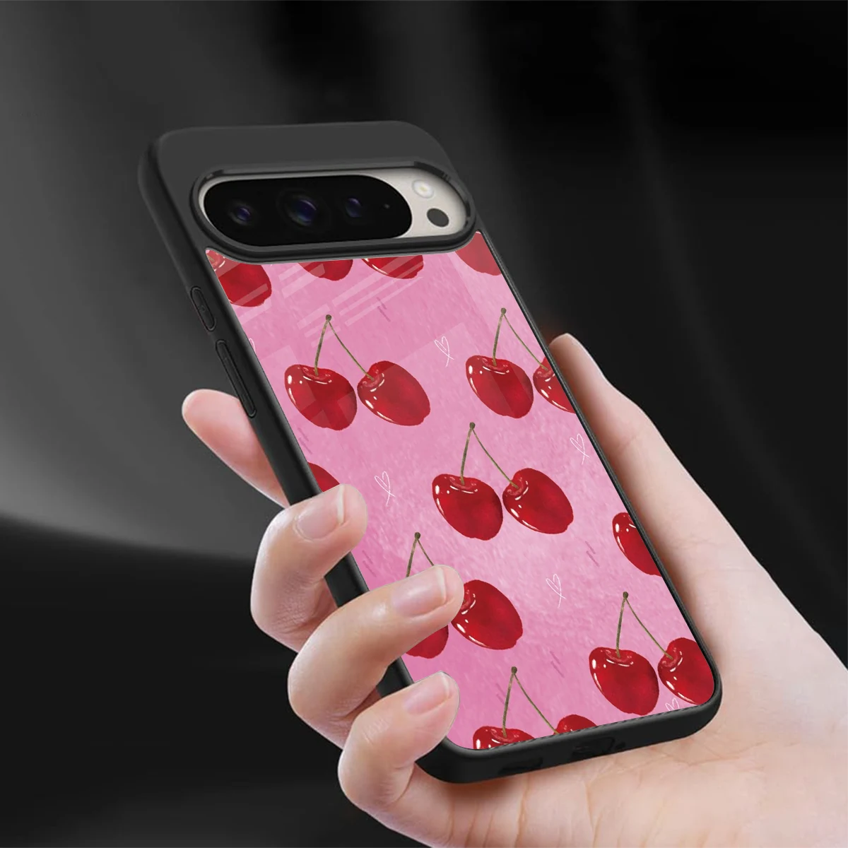 Cherrylicious sleek google pixel 9 pro cover with tempered glass back and TPU edges