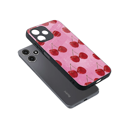 Cherrylicious sleek redmi 12 5g cover with tempered glass back and TPU edges