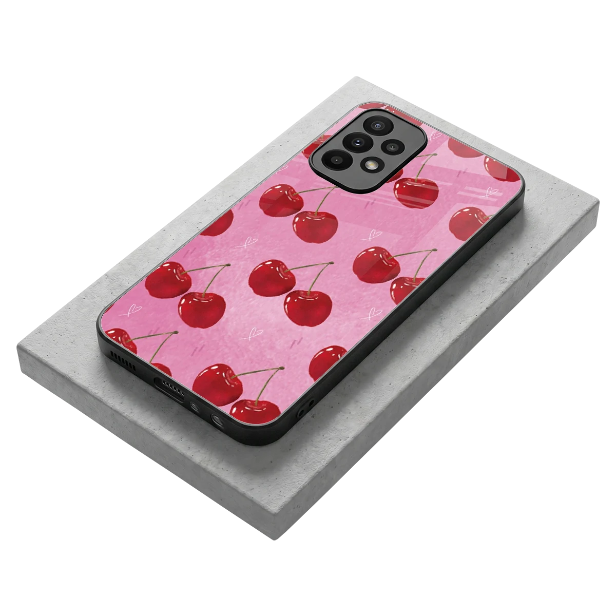 Cherrylicious stylish phone case for samsung galaxy a23 | glossy glass and slim fit