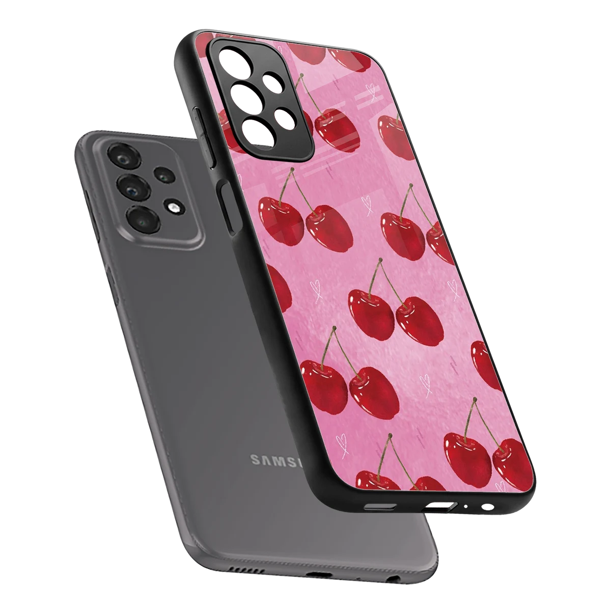 Cherrylicious sleek samsung galaxy a23 cover with tempered glass back and TPU edges