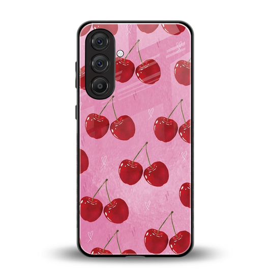 Cherrylicious back phone cover | glass case for samsung galaxy m36 5g