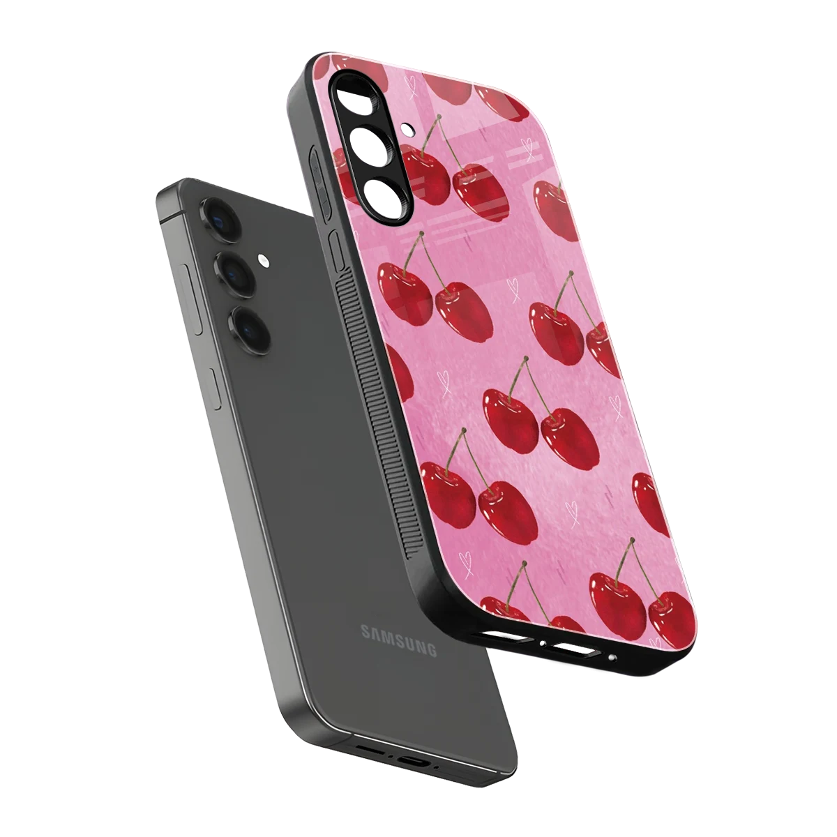 Cherrylicious sleek samsung galaxy m35 5g cover with tempered glass back and TPU edges