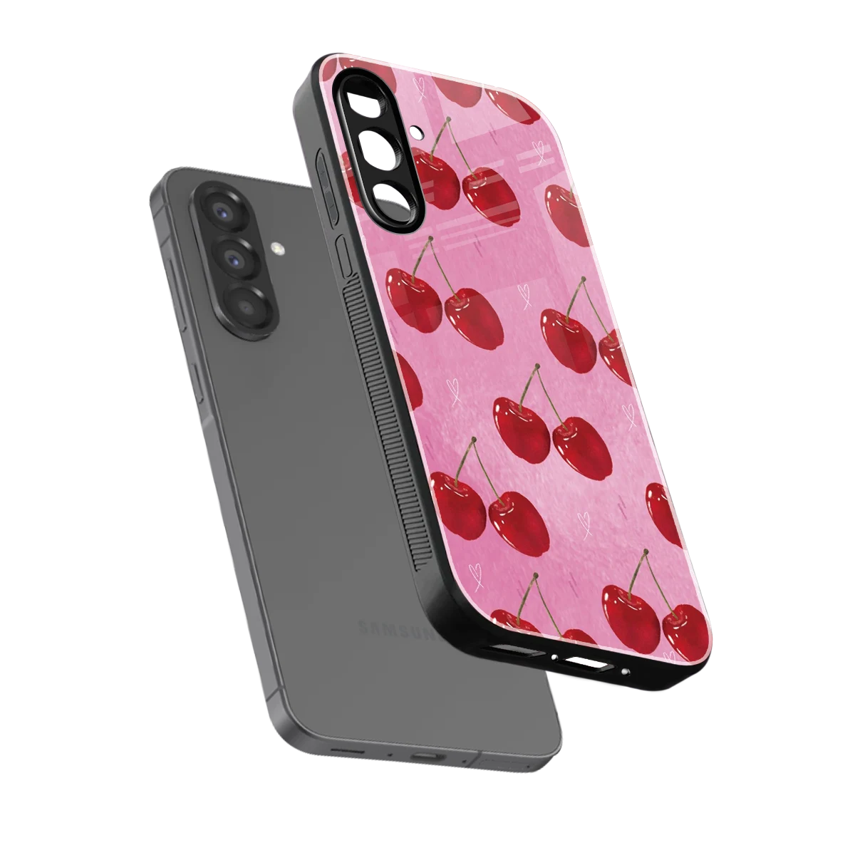 Cherrylicious sleek samsung galaxy a56 5g cover with tempered glass back and TPU edges