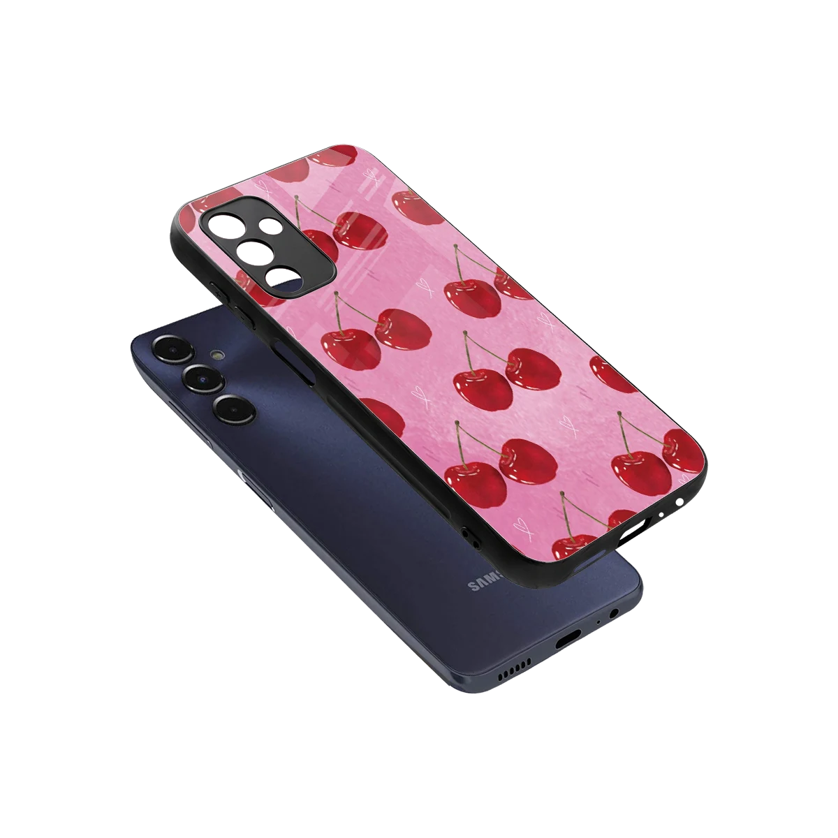 Cherrylicious sleek samsung galaxy m14 5g cover with tempered glass back and TPU edges