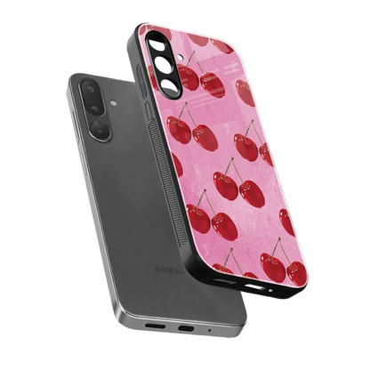 Cherrylicious sleek samsung galaxy m56 5g cover with tempered glass back and TPU edges