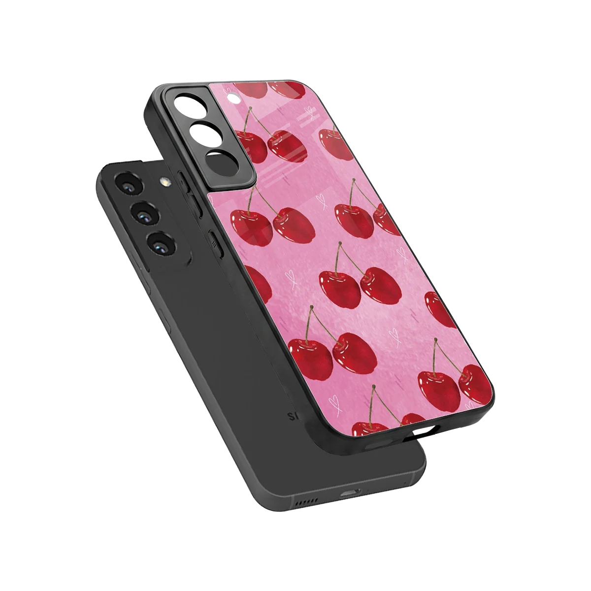 Cherrylicious sleek samsung galaxy s22 cover with tempered glass back and TPU edges