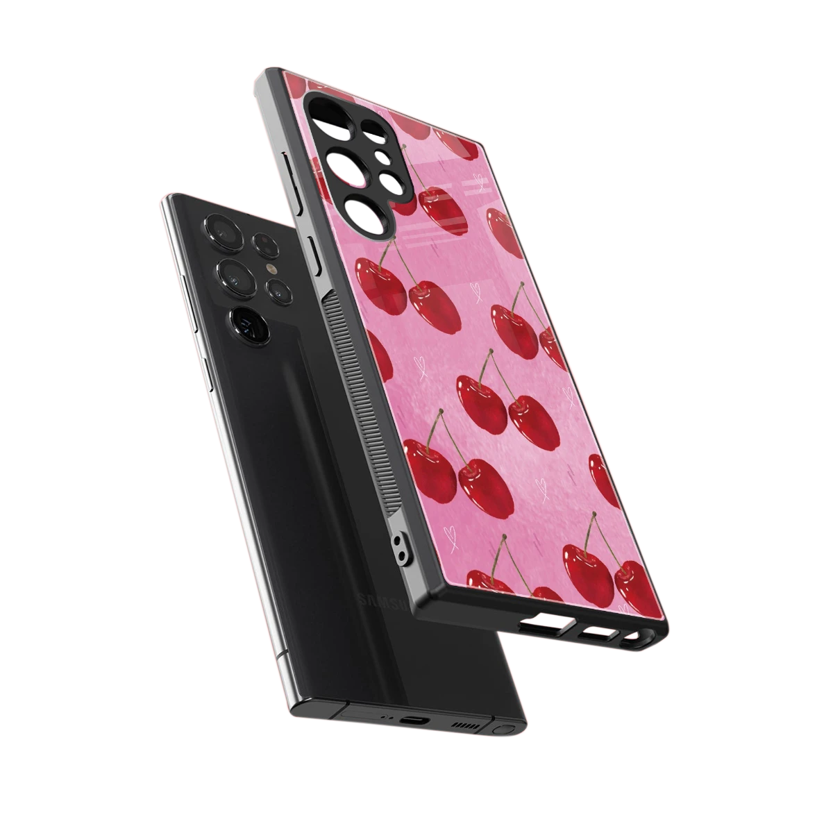 Cherrylicious sleek samsung galaxy s24 ultra cover with tempered glass back and TPU edges