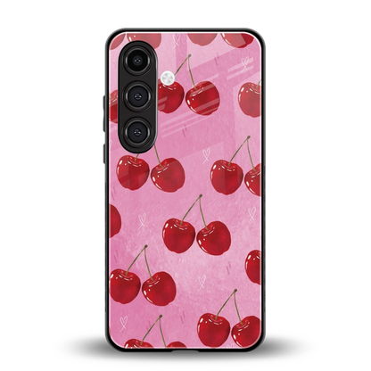 Cherrylicious back phone cover | glass case for samsung galaxy s23 fe