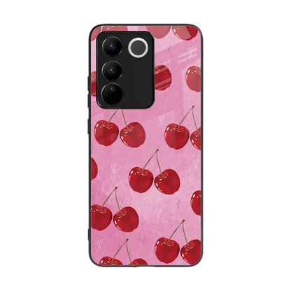 Cherrylicious back phone cover | glass case for vivo v27 5g