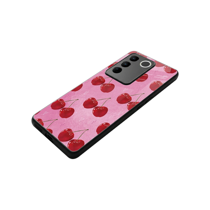 Cherrylicious stylish phone case for vivo v27 5g | glossy glass and slim fit