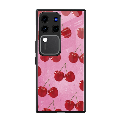 Cherrylicious back phone cover | glass case forvivo v30 pro