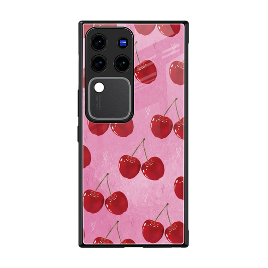 Cherrylicious back phone cover | glass case forvivo v30 pro