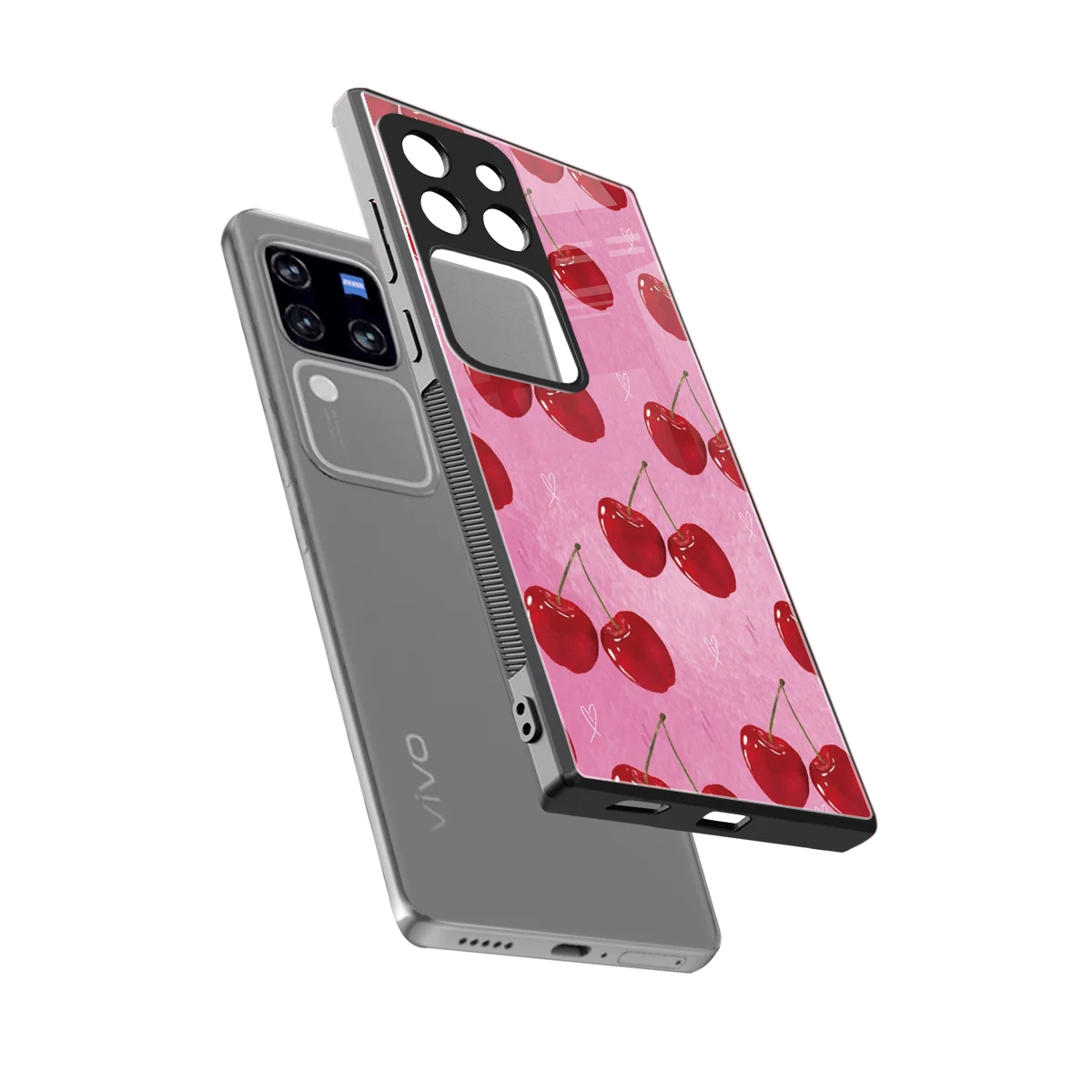 Cherrylicious sleekvivo v30 pro cover with tempered glass back and TPU edges