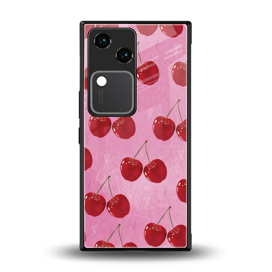 Cherrylicious back phone cover | glass case for vivo v30