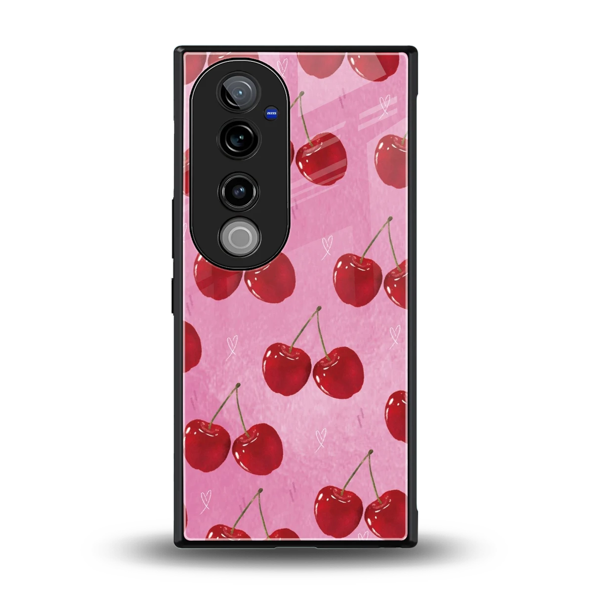 Cherrylicious back phone cover | glass case for vivo v40 pro