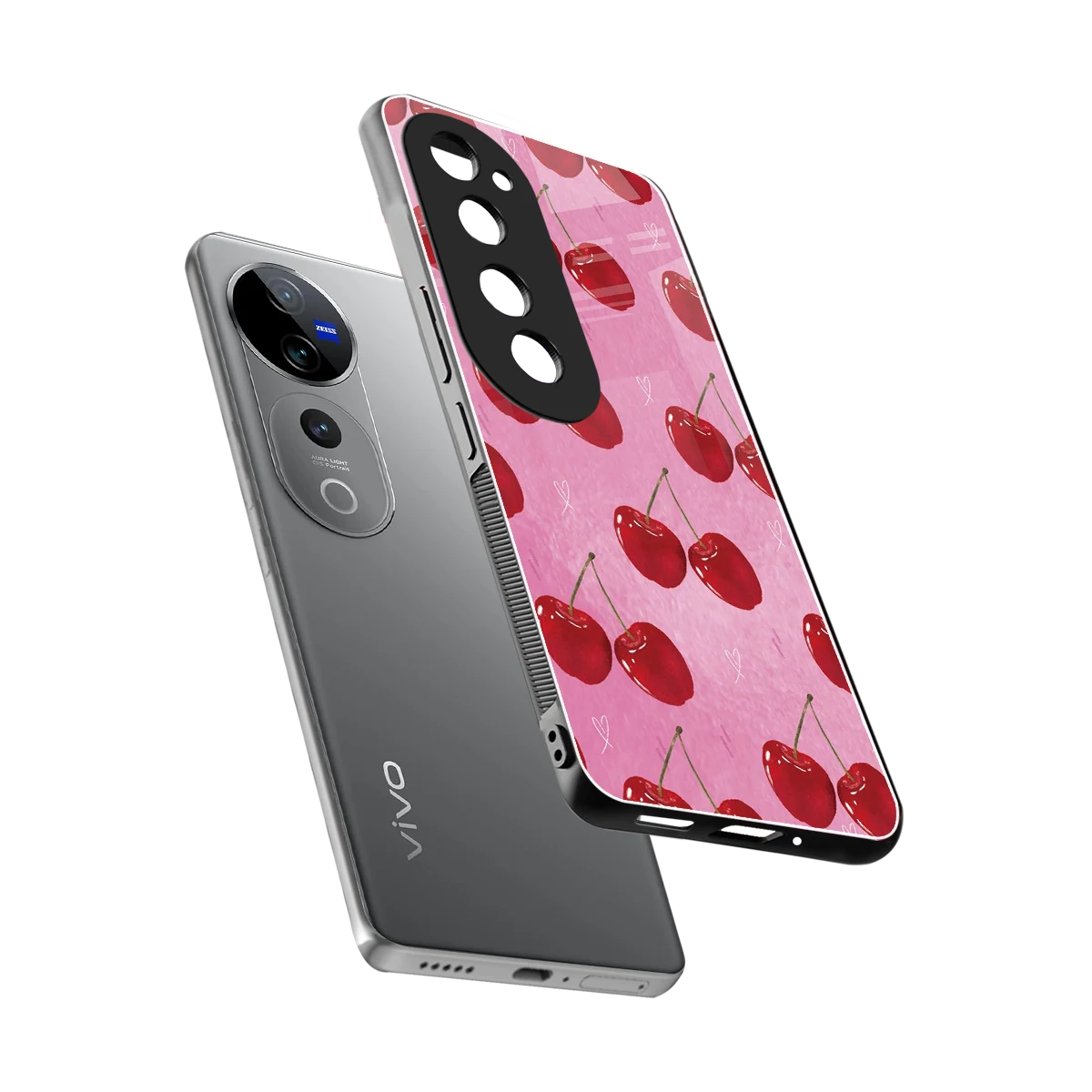 Cherrylicious sleek vivo v40 pro cover with tempered glass back and TPU edges