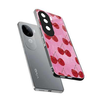 Cherrylicious sleek vivo v40e cover with tempered glass back and TPU edges