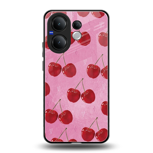 Cherrylicious back phone cover | glass case for vivo v60