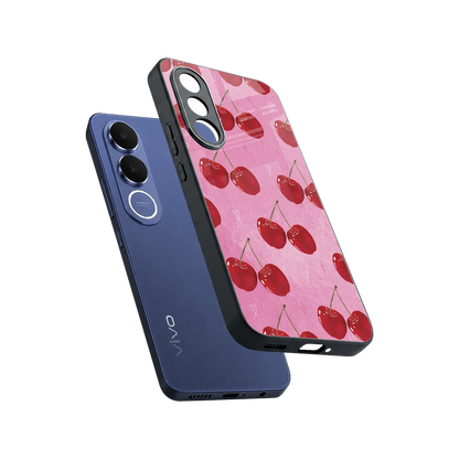 Cherrylicious sleek vivo v70 fe cover with tempered glass back and TPU edges