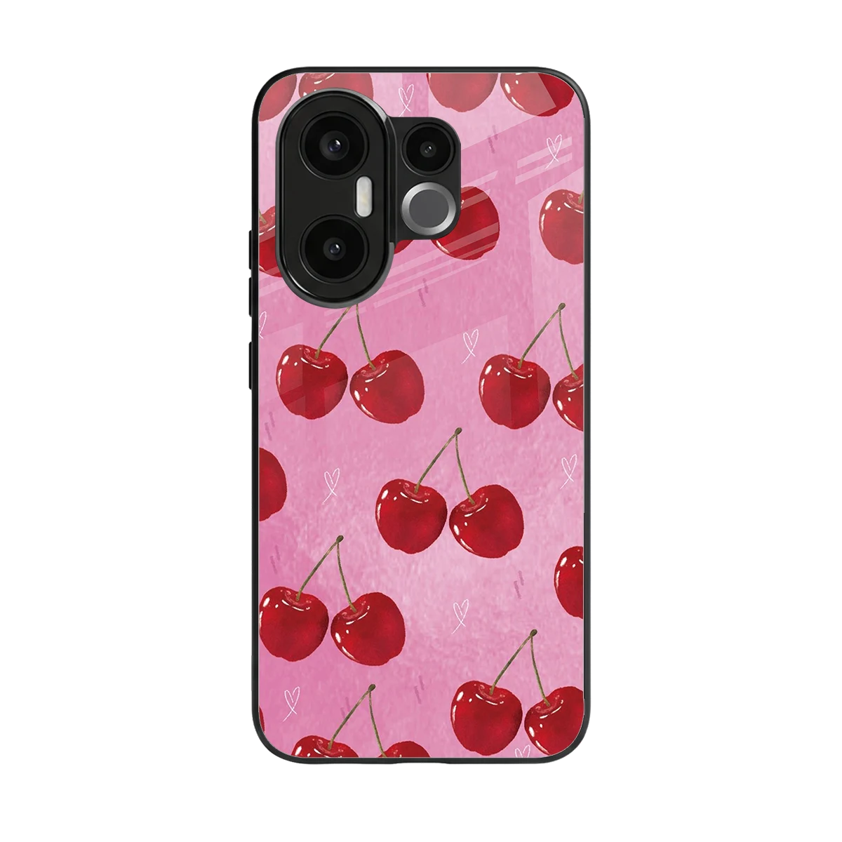 Cherrylicious back phone cover | glass case for vivo x200 fe