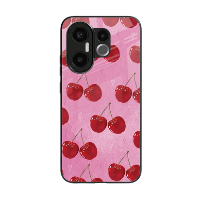 Cherrylicious back phone cover | glass case for vivo x200 fe