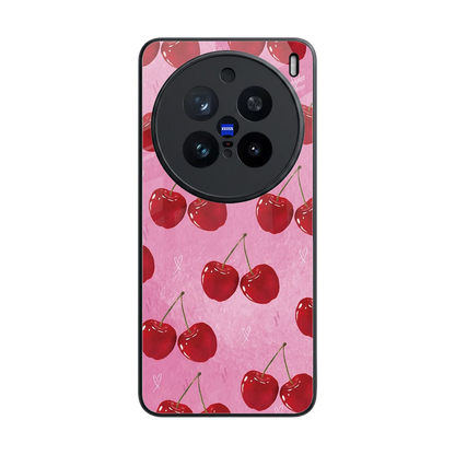 Cherrylicious back phone cover | glass case for vivo x200 pro